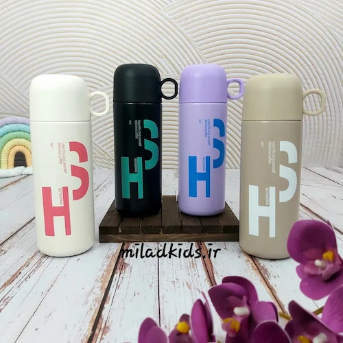 تراول ماگ آسان نوش لیوان دار طرح HS  حجم 500 میلی لیتر رنگ های نسکافه ای، یاسی ،مشکی و سفید