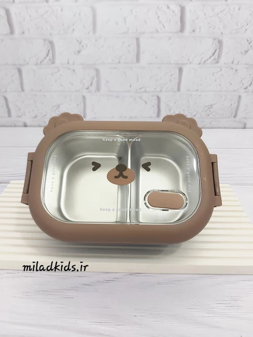 ظرف غذا کودک تدی داخل استیل واشر دار دارای سوپاپ بخار