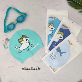 کلاه شنا بچه گانه سیلیکونی یونگ بو (YONGBO) دو طرح سگ و کوسه