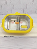 ظرف غذا کودک داخل استیل سوپاپ دار طرح جوجه