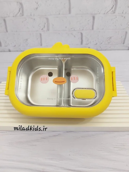 ظرف غذا کودک داخل استیل سوپاپ دار طرح جوجه