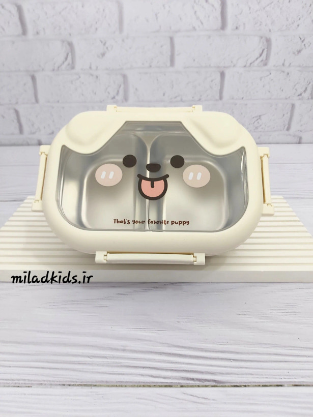 ظرف غذای کودک داخل استیل طرح پاپی بدنه پروپیلندرب چهار قفله