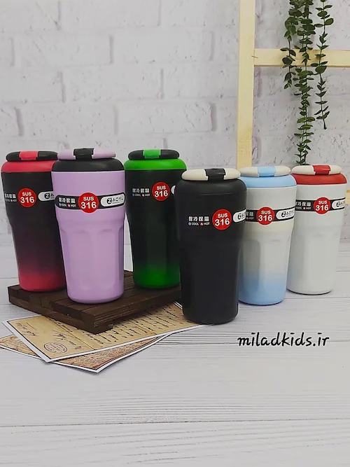 تراول ماگ پاستیلی دو جداره آسان نوش شش رنگ