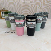 تراول ماگ طرح استنلی دو حالته برند AMSZM حجم 600 میلی لیتر شش رنگ شیک