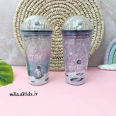 ماگ اسموتی دو جداره ژل دار چراغ دار طرح فضانورد