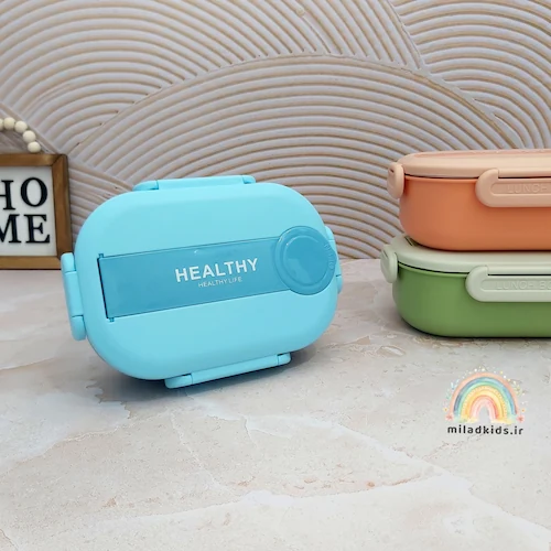 لانچ باکس داخل استیل وارداتی رنگ آبی