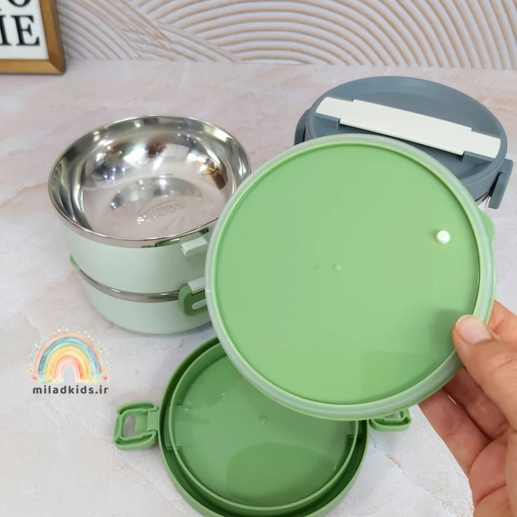 درب واشردار ظرف غذا استیل مدرسه با سوپاپ بخار