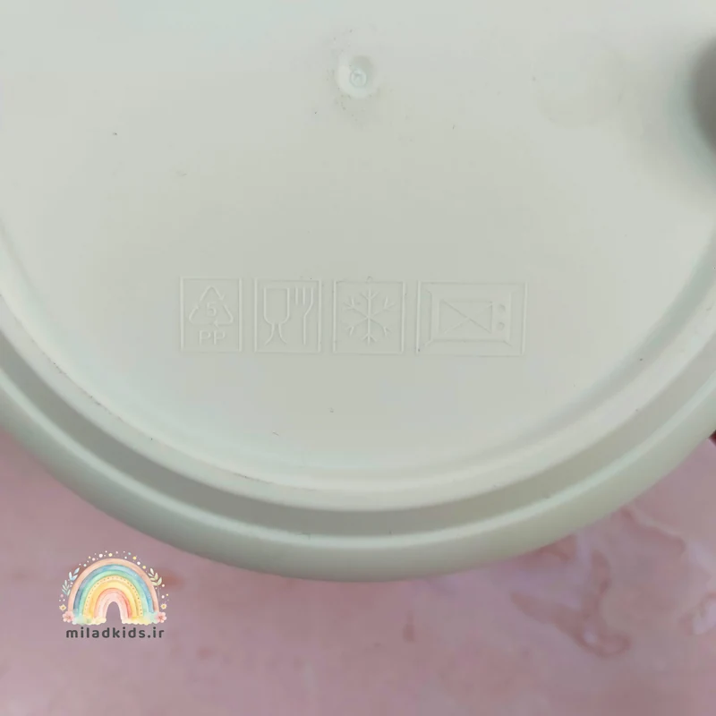 ظرف غذای کودک استیل با بدنه پروپیلن و مناسب تماس با مواد غذایی و تحمل دما تا 110 درجه