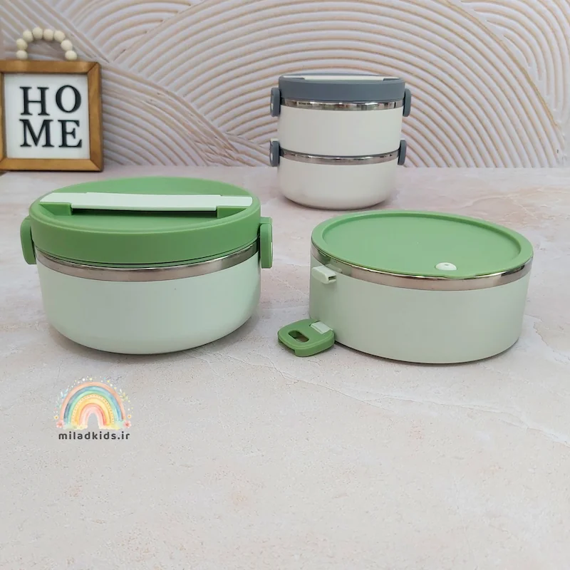 ظرف غذای کودک دوطبقه  قابل استفاده به صورت یک طبقه