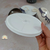 درب واشردار و دارای سوپاپ بخار ظرق غذای کودک داخل استیل دوطبقه مدل خرسی عینکی