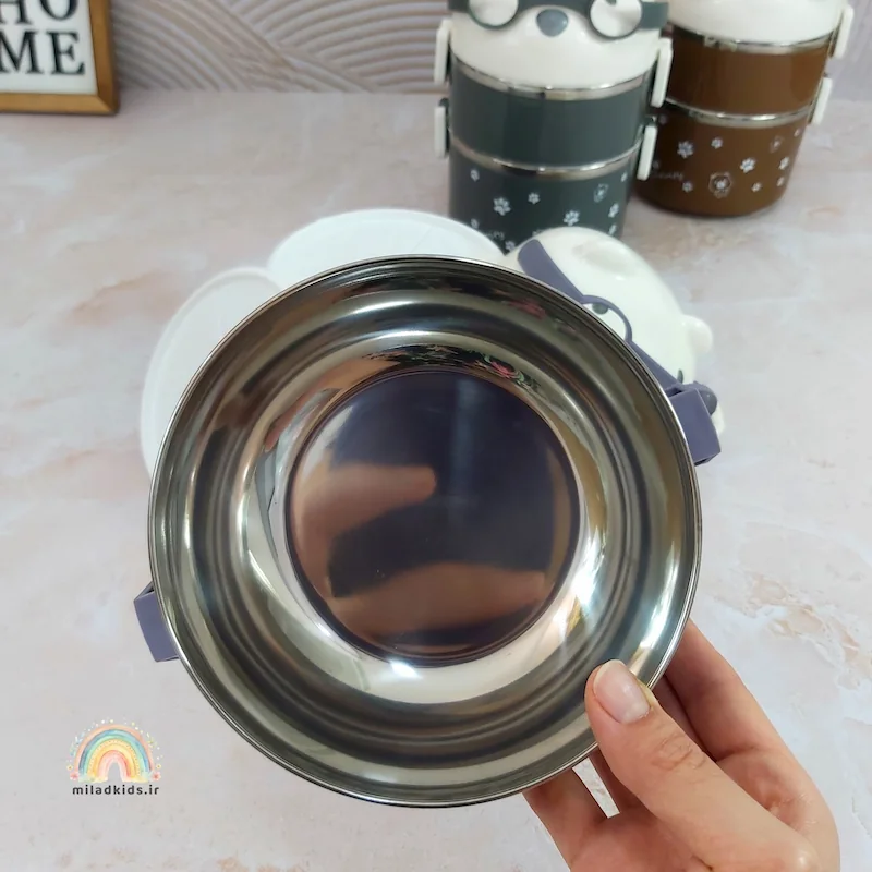 استیل ضد زنگ لانچ باکس بزرگ دوطبقه داخل استیل