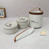 ظرف غذای دوتکه داخل استیل با کیف عایق حرارتی و قاشق و چنگال