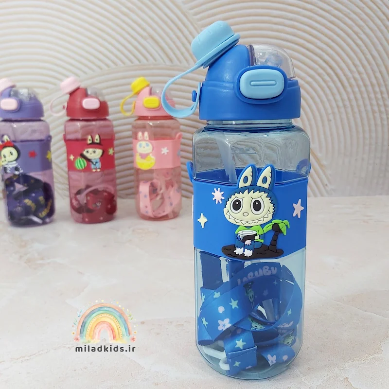 قمقمه طرح لبوبو دو درب رنگ آبی حجم 750 میلی لیتر