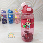 قمقمه آب طرح لبوبو دور سیلیکونی رنگ قرمز با بند بلند قابل تنظیم