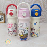 تراول ماگ طرح لبوبو دو حالته دسته دار رنگ های صورتی ،آبی و قرمز