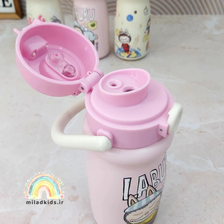 آسان نوش تراول ماگ صورتی لبوبو