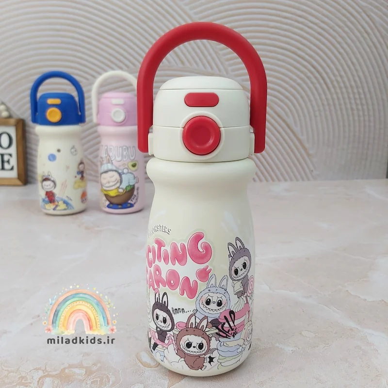 تراول ماگ خاص لبوبو دو حالته دسته دار 500 میلی لیتری رنگ قرمز