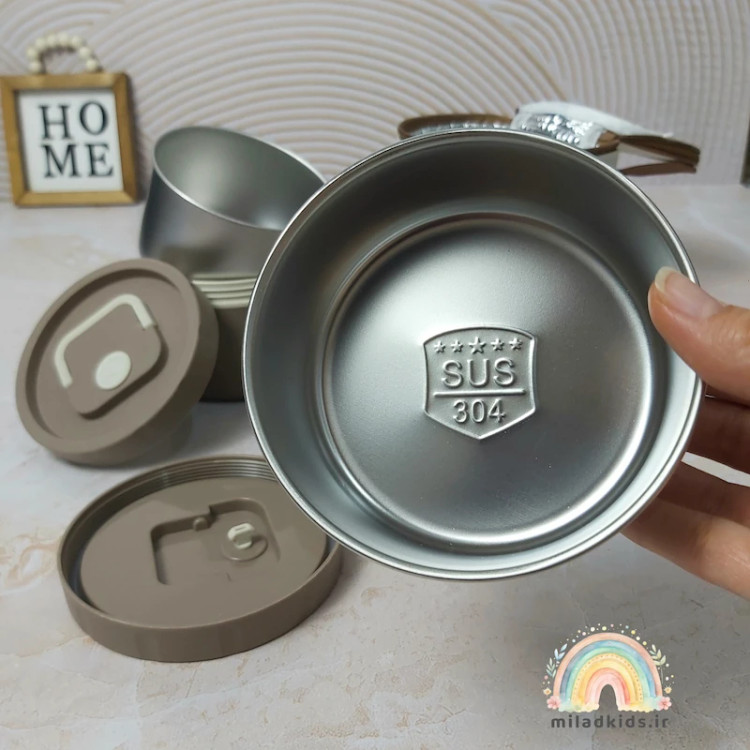 استیل 304 داخل ظرف غذا دو تیکه با کیف عایق حرارتی