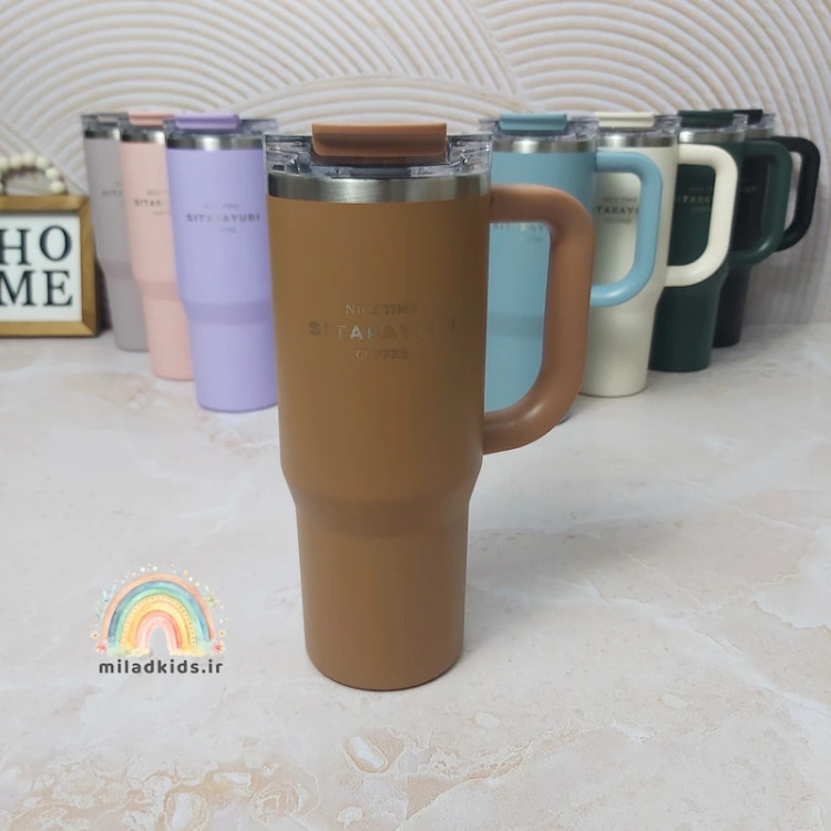 تراول ماگ قهوه ای SITARAYURI دسته بغل