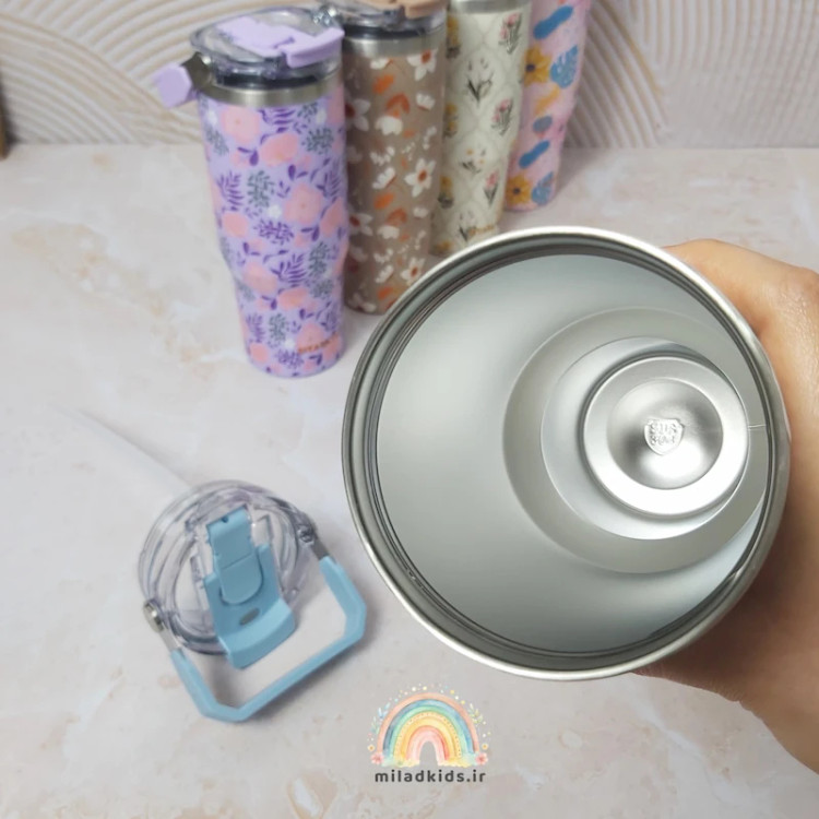 استیل دو جداره ضد زنگ 304 تراول ماگ تامبلری فلاور 900 میل