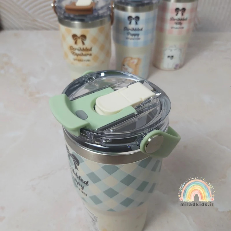 درب اکریلیک تراول ماگ وارداتی دو حالته دسته سیلیکونی فابو