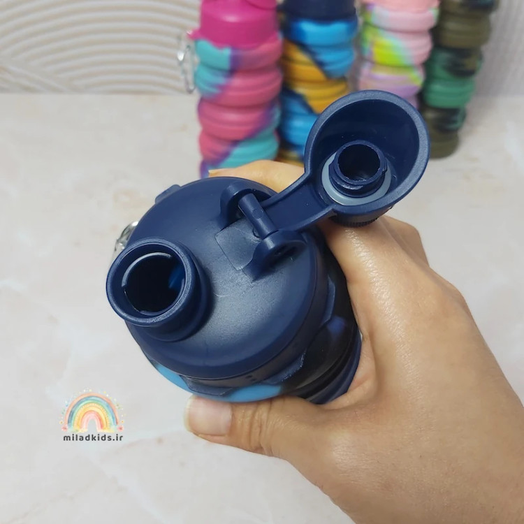 درب پیچی قمقمه تاشو نشکن اکاردئونی نیم لیتری