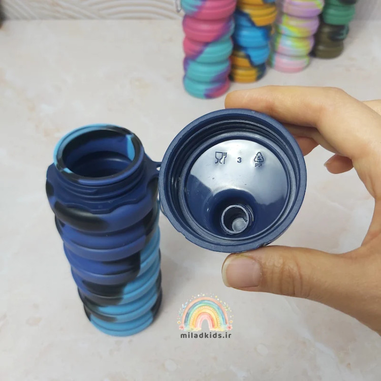 درب واشر دار و فود گرید قمقمه تاشو سیلیکونی نشکن