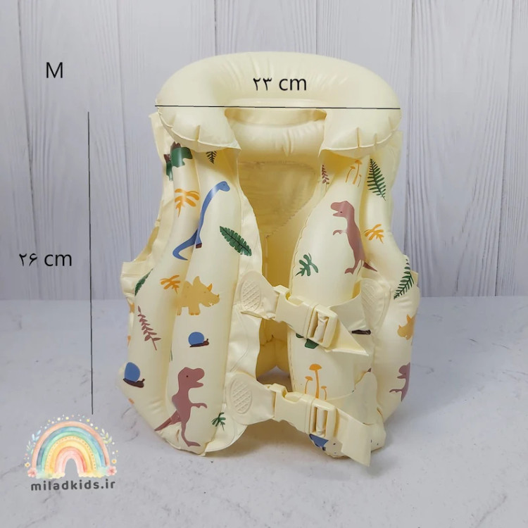اندازه سرشانه و ارتفاع سایز مدیوم جلیقه شنا بچگانه بادی